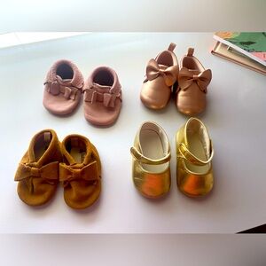 Baby girl shoes Mocs bundle sz1&2